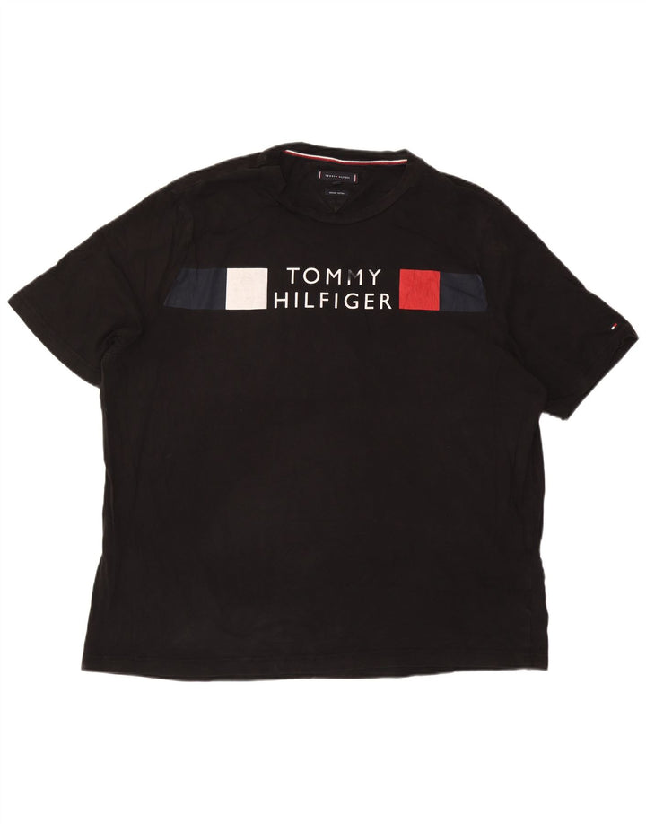 TOMMY HILFIGER Muška majica s grafičkim motivima 3XL crni pamuk