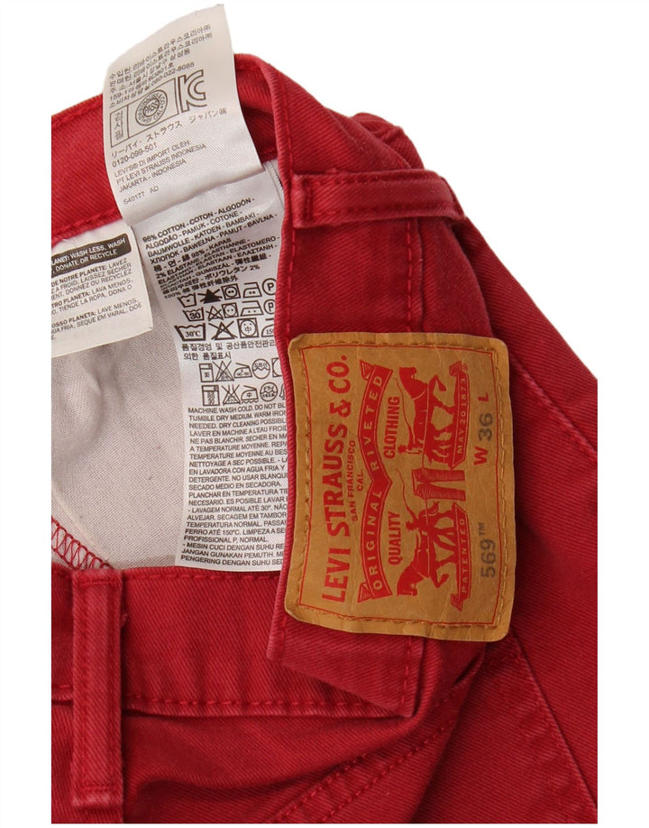 LEVI'S muške 569 traper kratke hlače W36 veliki crveni pamuk
