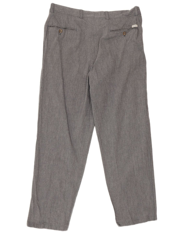 Trussardi Mens Straight Suit Trousers IT 50 Large W34 L28 Grey Cotton