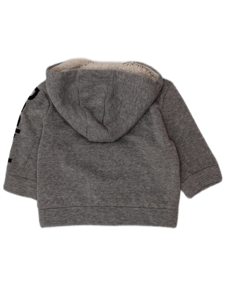 REEBOK pulover s kapuljačom s patentnim zatvaračem za dječake 9-12 mjeseci sivi od poliestera