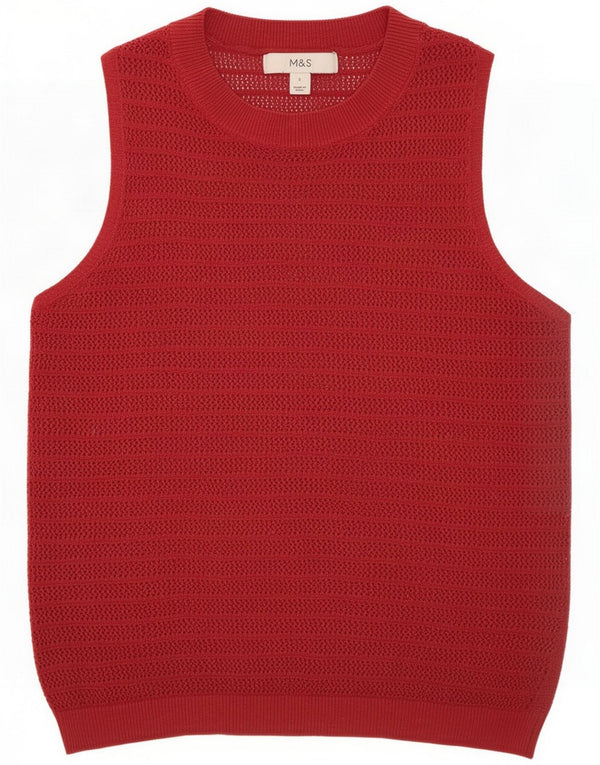Ženska majica bez rukava Marks & Spencer UK 10 Small Burgundy Striped