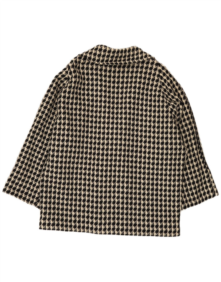 VINTAGE ženska prevelika jakna jakna UK 20 2XL crna houndstooth