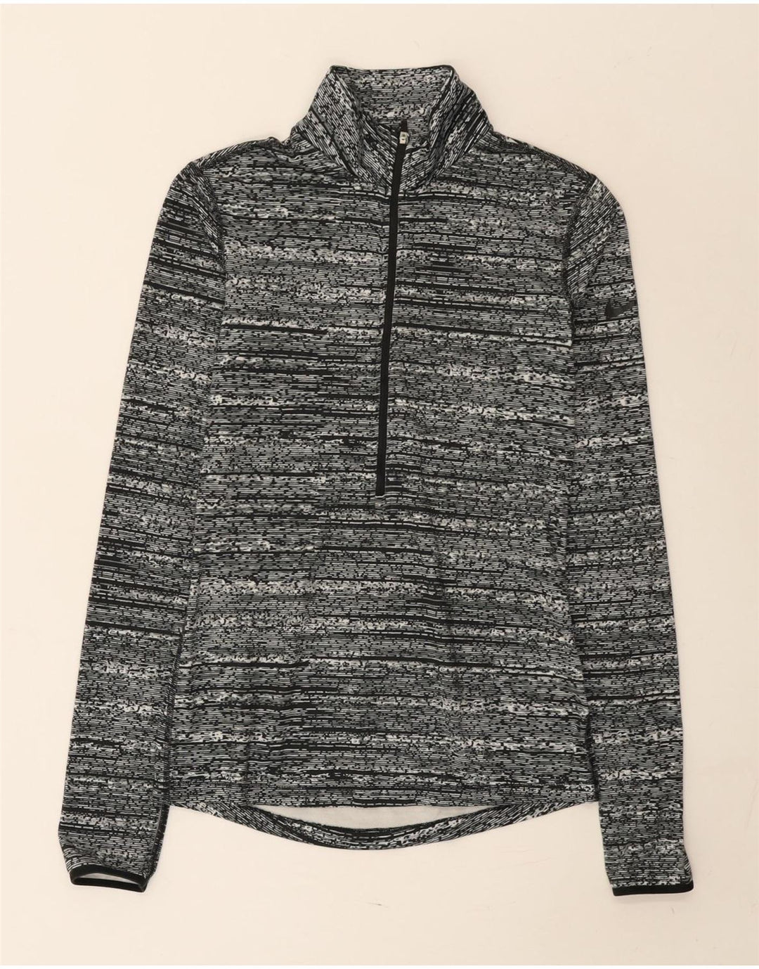 Nike muška majica s izrezom i dugim rukavima, mali sivi pjegavi poliester