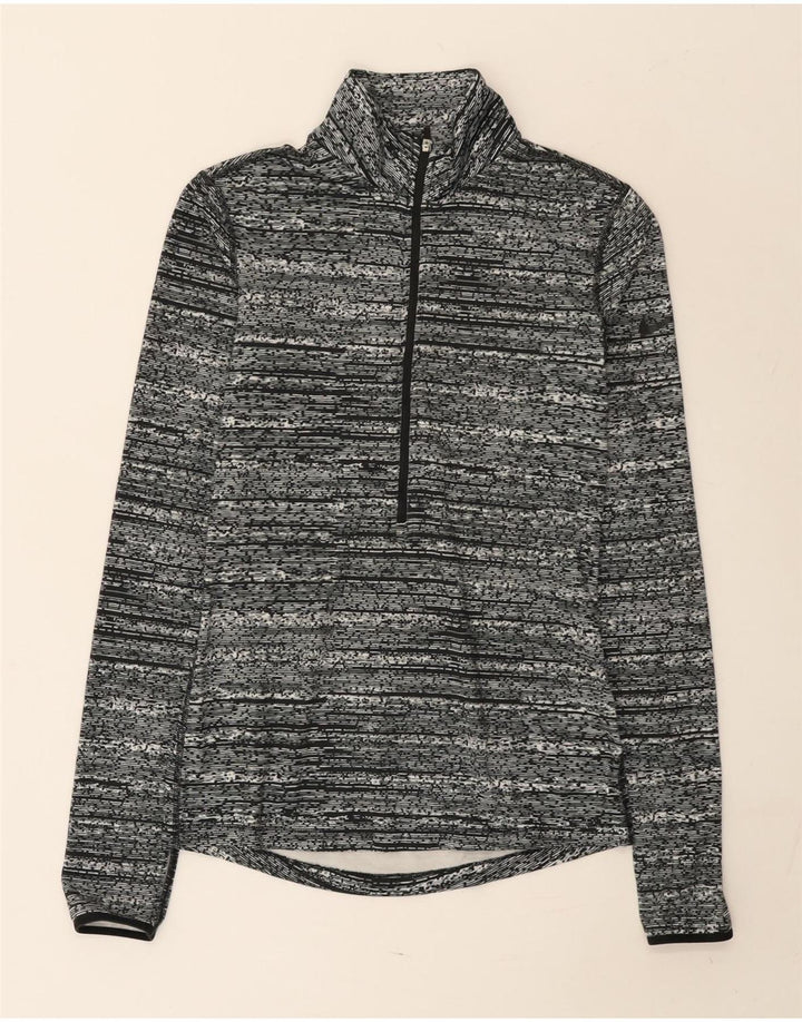 Nike muška majica s izrezom i dugim rukavima, mali sivi pjegavi poliester