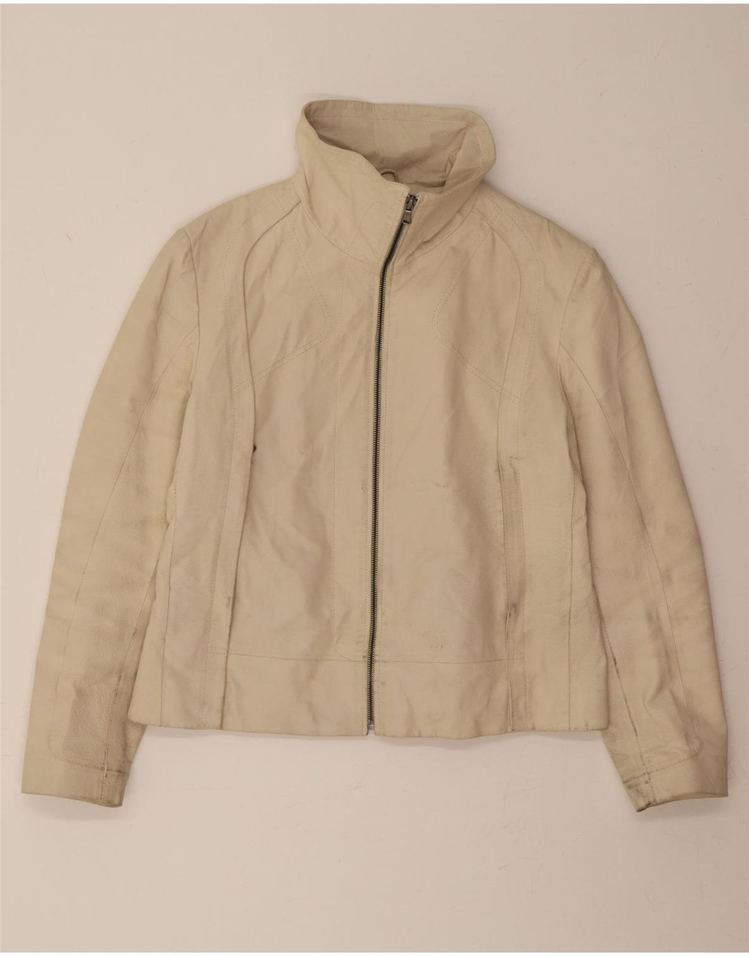 CONBIPEL Womens Leather Jacket IT 48 XL Beige Leather Vintage Conbipel and Second-Hand Conbipel from Messina Hembry 