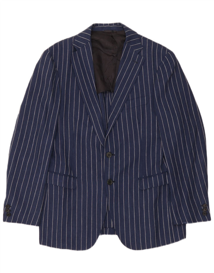 Burberry muška jakna sa 2 gumba IT 48 srednje tamnoplave vunene pruge
