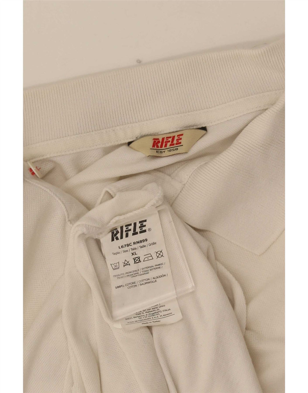 Rifle muška polo majica XL bijeli pamuk