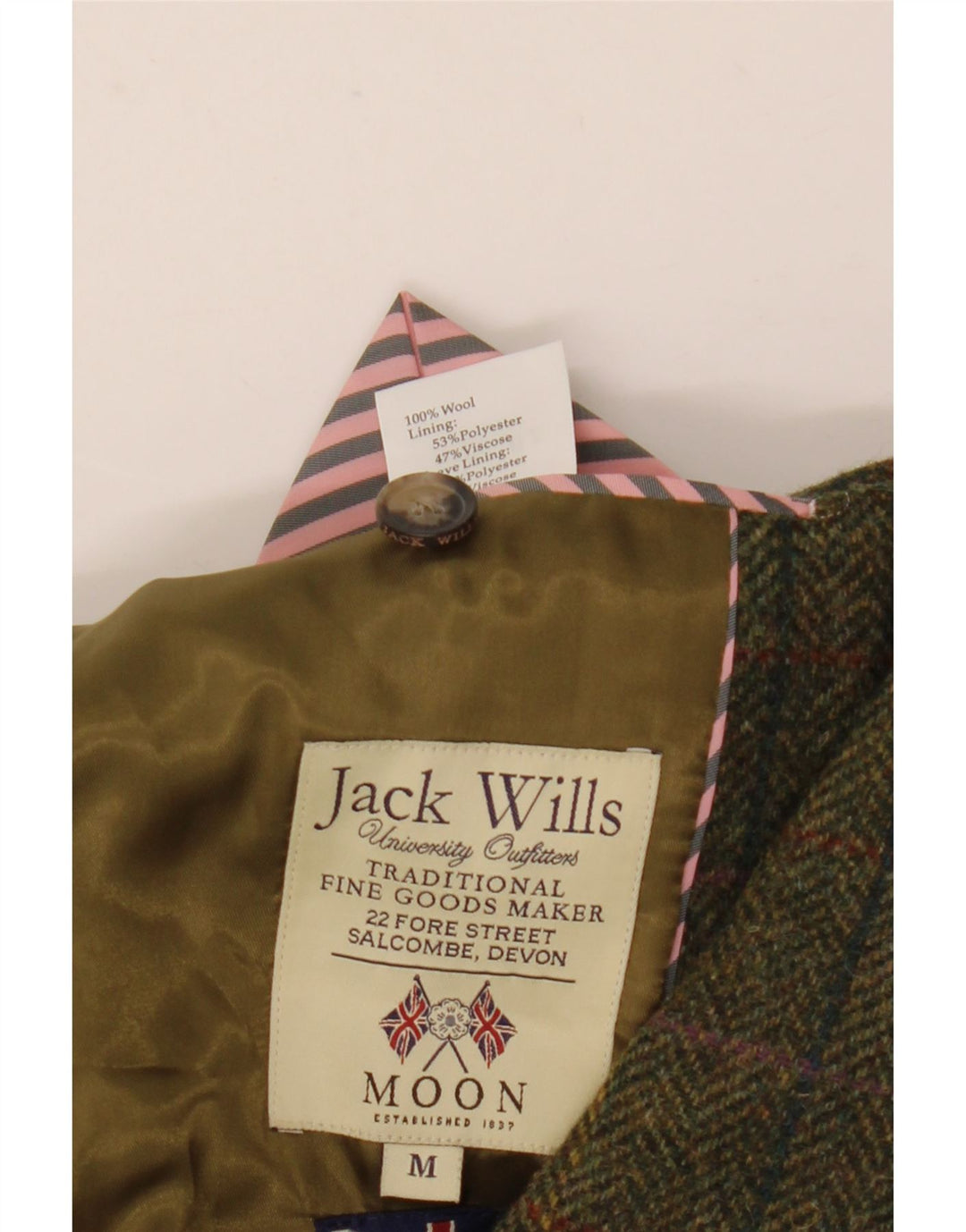 Jack Wills muška jakna s 3 gumba UK 38 srednje zelena vuna