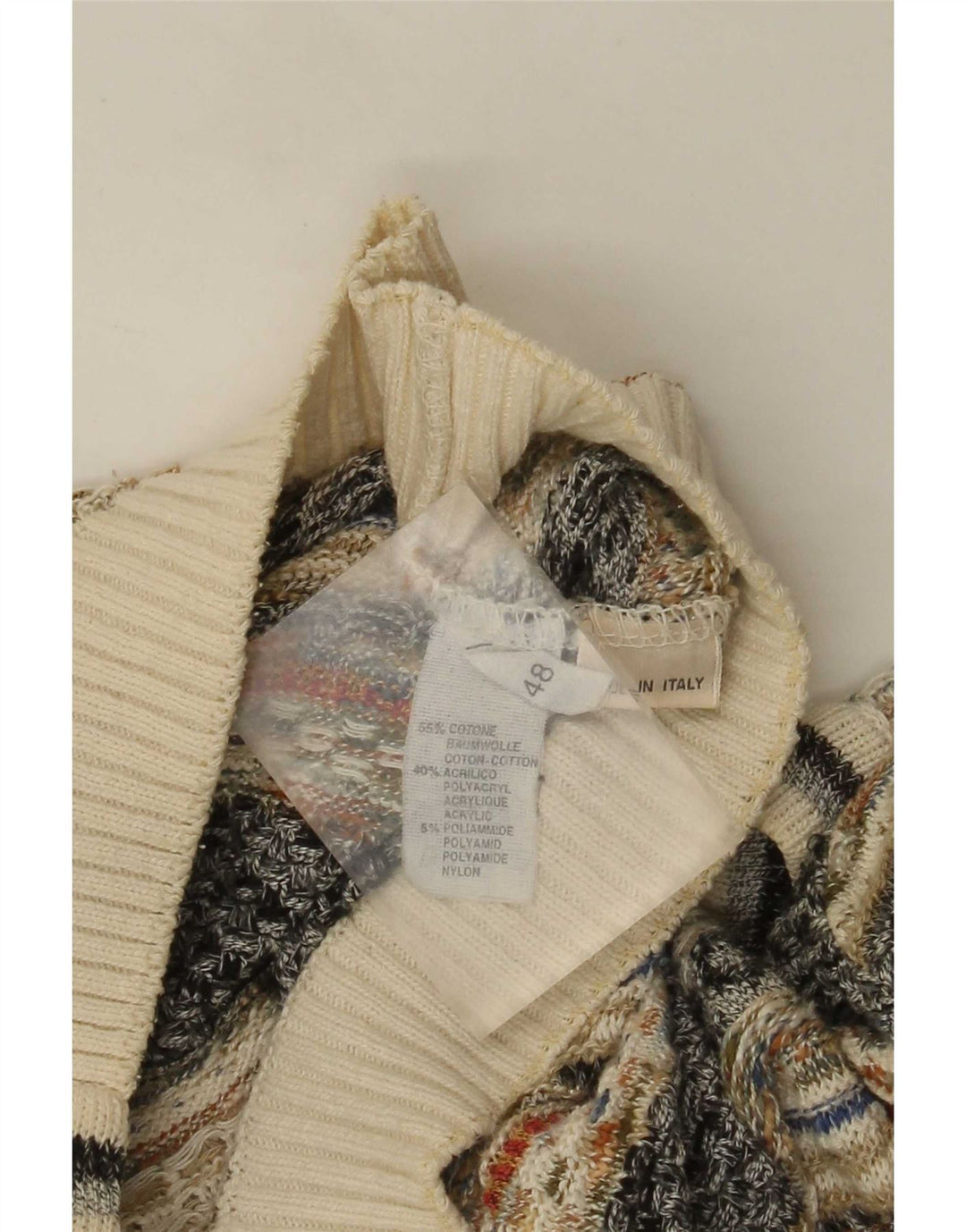 Vintage muški kardigan džemper IT 48 Srednje raznobojni Fair Isle pamuk