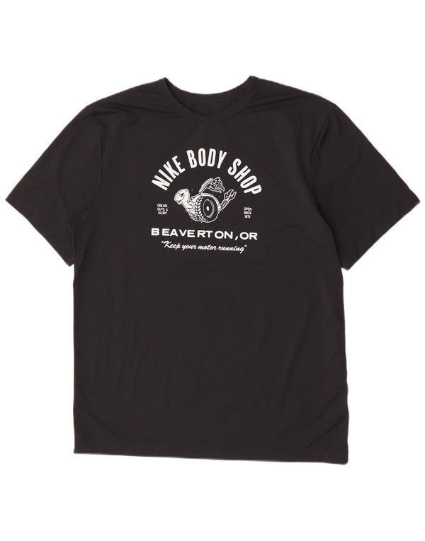 Nike Dri Fit Graphic T-Shirt Top Srednje crni poliester