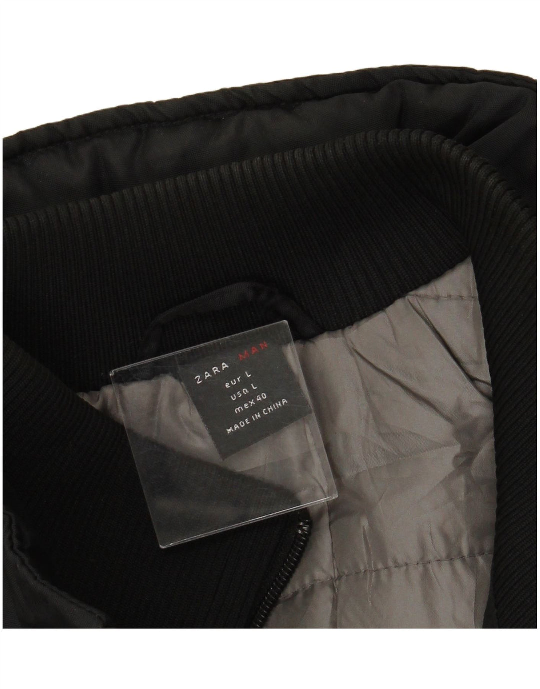 ZARA muška bomber jakna s kapuljačom UK 40 veliki crni najlon