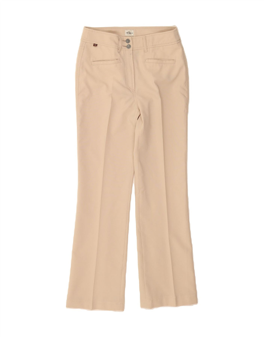 CALVIN KLEIN Womens Bootcut Casual Trousers W26 L29 Beige Polyester Vintage Calvin Klein and Second-Hand Calvin Klein from Messina Hembry 