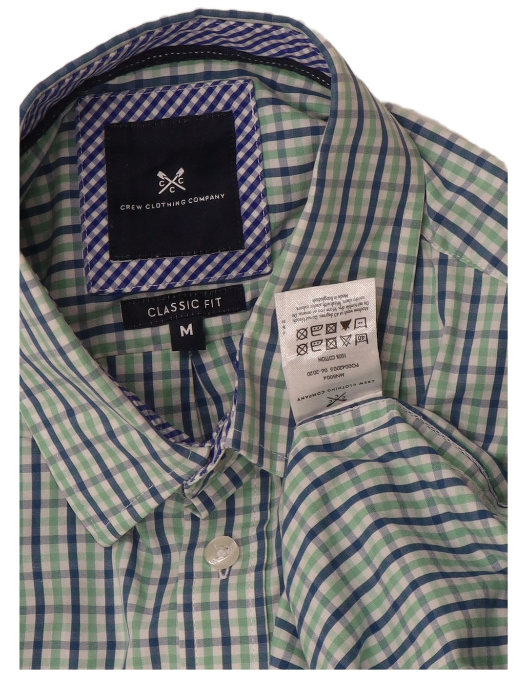 Crew Clothing Muška klasična košulja srednje zelene boje od gingham pamuka