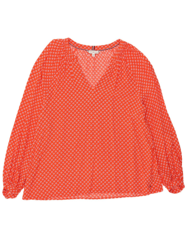 Tommy Hilfiger ženska bluza s dugim rukavima UK 12 Medium crveni cvjetni uzorak