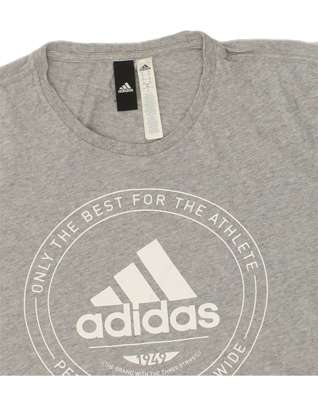 ADIDAS Mens Graphic T-Shirt Top Medium Grey Cotton Vintage Adidas and Second-Hand Adidas from Messina Hembry 