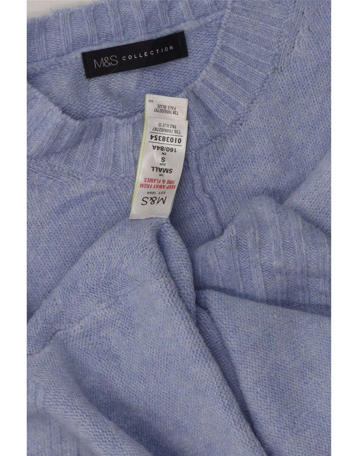 Marks & Spencer ženski džemper s dugim izrezom UK 10 Small Blue