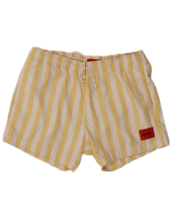 Hugo Boss Mens Swimming Shorts Large Yellow Striped