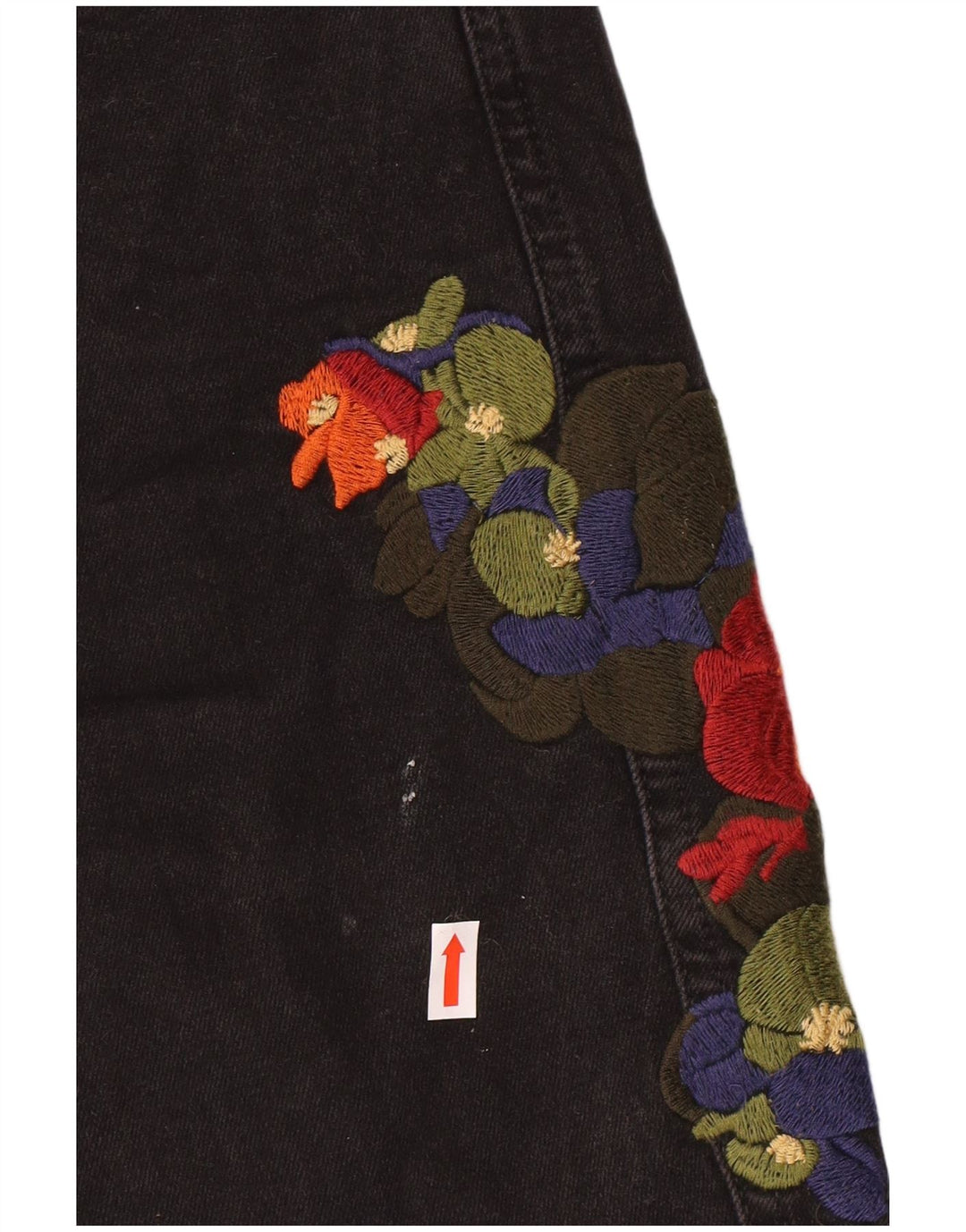 Zara ženske traper kratke hlače s grafičkim dizajnom EU 38 male W28 crne boemske cvjetne boje