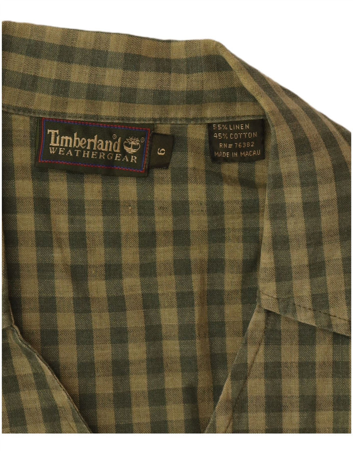 Timberland ženska bluza košulja bez rukava US 6 Srednji kaki gingham platno