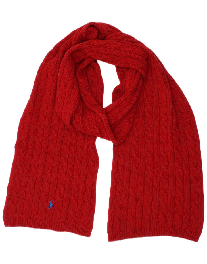 Ralph Lauren ženski pleteni pravokutni šal jedna veličina, crveni pamuk