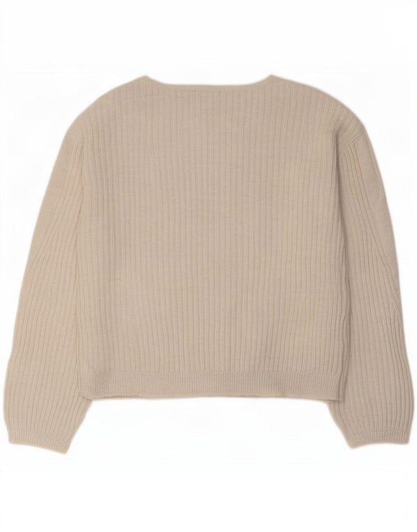 Marks & Spencer ženski džemper s veznim izrezom UK 10 Small Off White