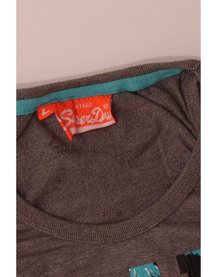 Superdry muški grafički gornji dio prsluka Large Grey Cotton