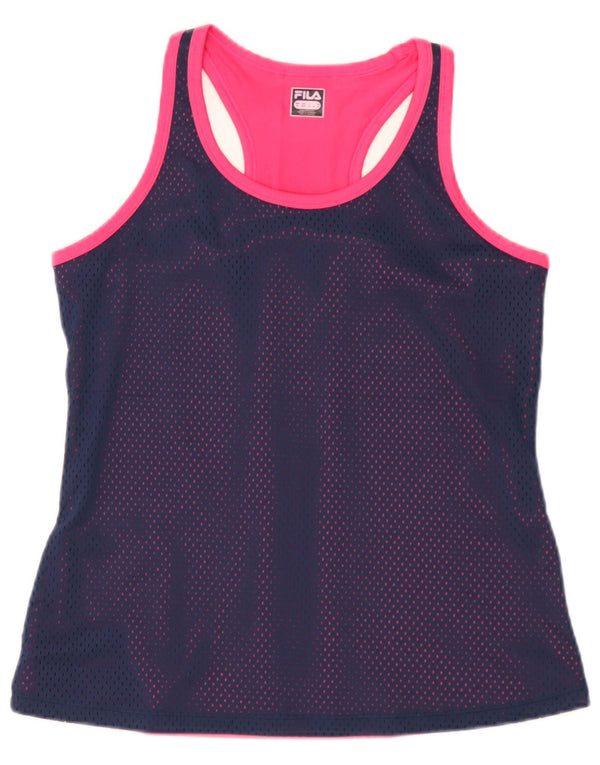 Fila ženski grafički prsluk UK 12 Medium tamnoplavi poliester u boji