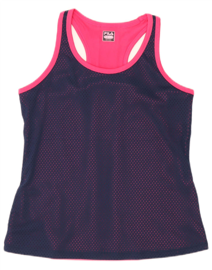 Fila ženski grafički prsluk UK 12 Medium tamnoplavi poliester u boji