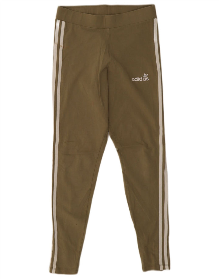 Adidas ženske tajice UK 12, srednji kaki pamuk