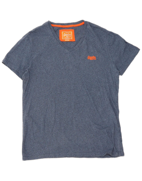 Superdry muška majica kratkih rukava XL plavi flekasti pamuk