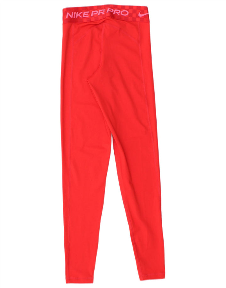 NIKE Womens Dri Fit Graphic Leggings UK 6 XS  Red Polyester