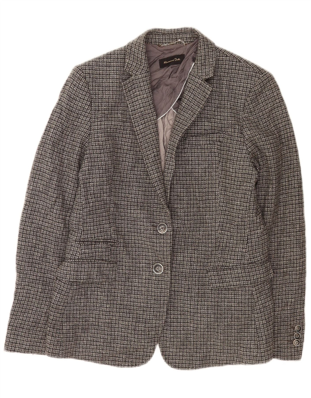 Massimo Dutti Ženska jakna sa 2 gumba EU 42 veliki sivi karirani viskoza