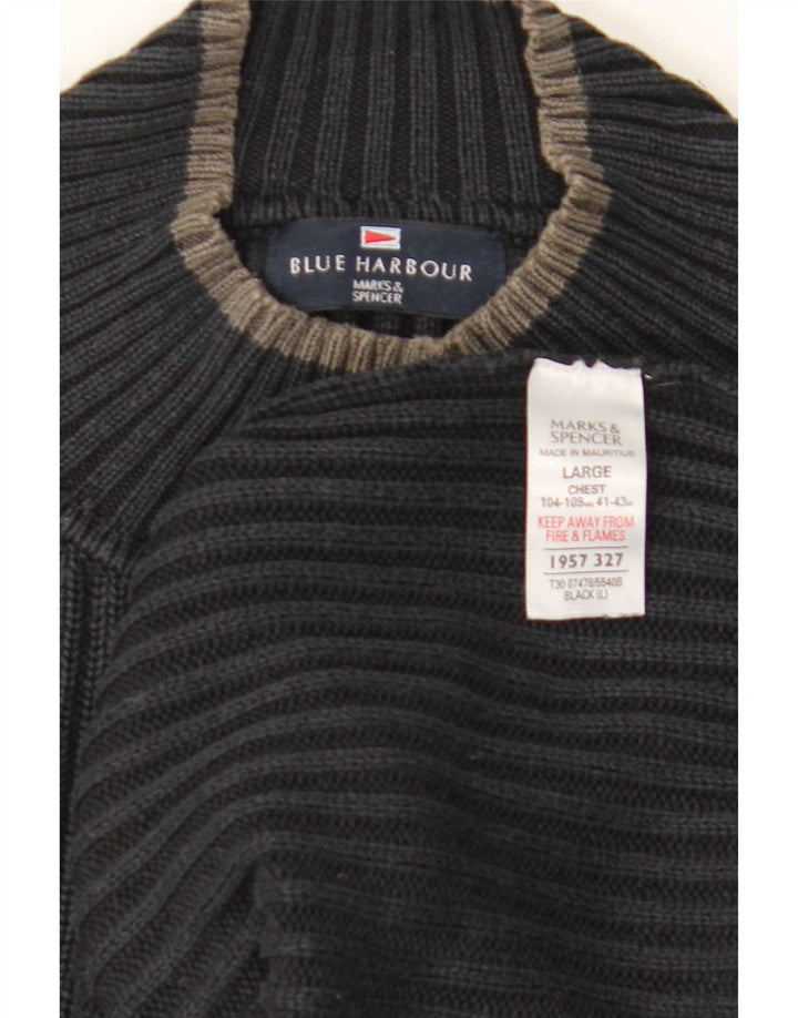 Marks & Spencer muški pulover s okruglim izrezom Blue Harbor, veliki tamnoplavi