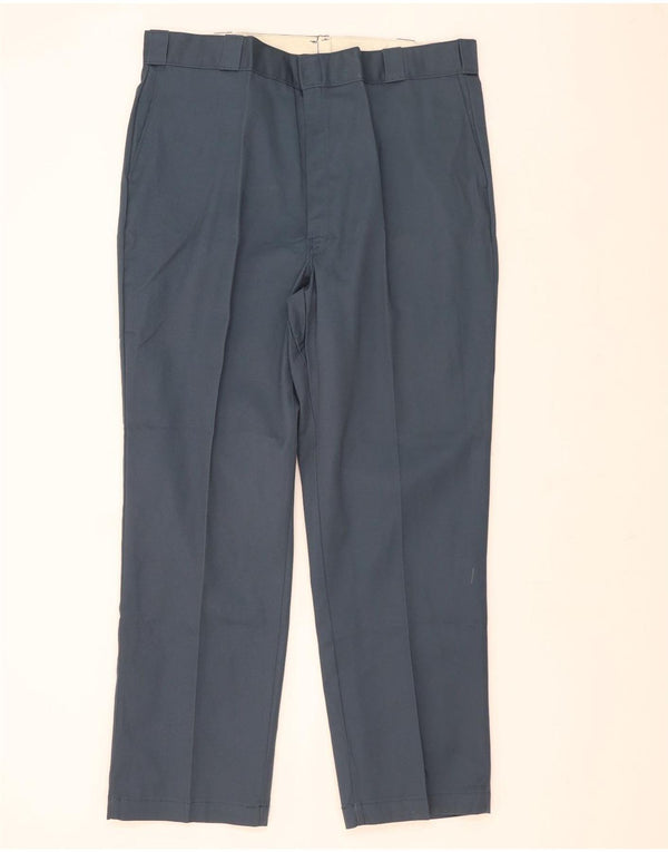 Dickies Mens Straight Chino Trousers W42 L32 Blue Polyester