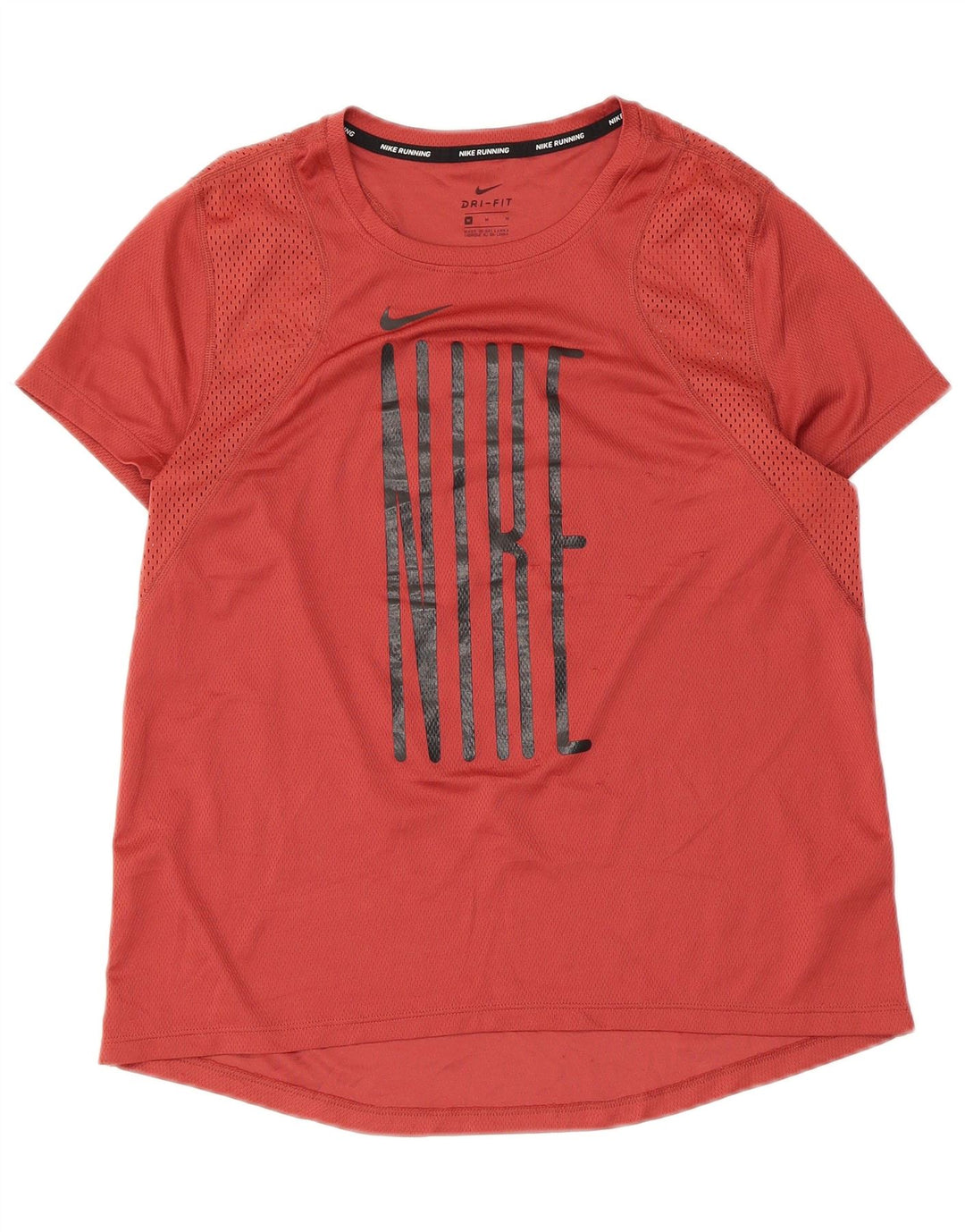 Nike Ženska majica kratkih rukava Dri Fit Running Graphic T-Shirt Top UK 12 Medium Red Poliester