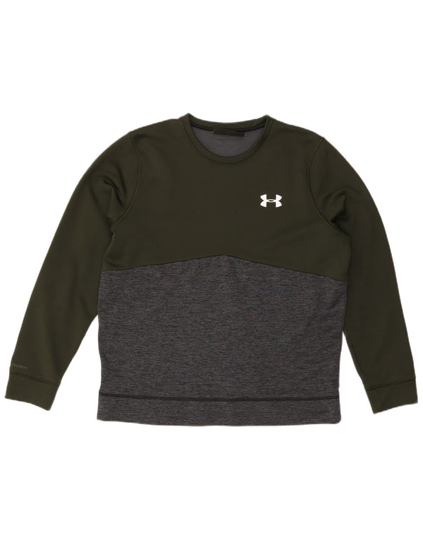 UNDER ARMOUR Ženski Cold Gear Sweatshirt Džemper UK 16 Veliki kaki