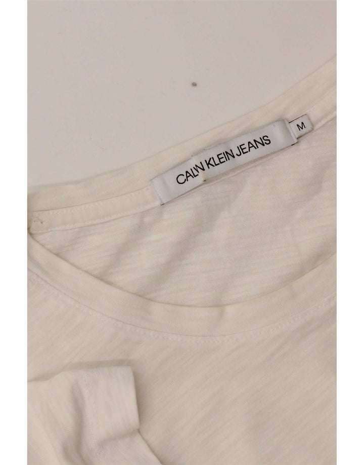 Calvin Klein Jeans Ženska majica kratkih rukava UK 14 Srednje bijela