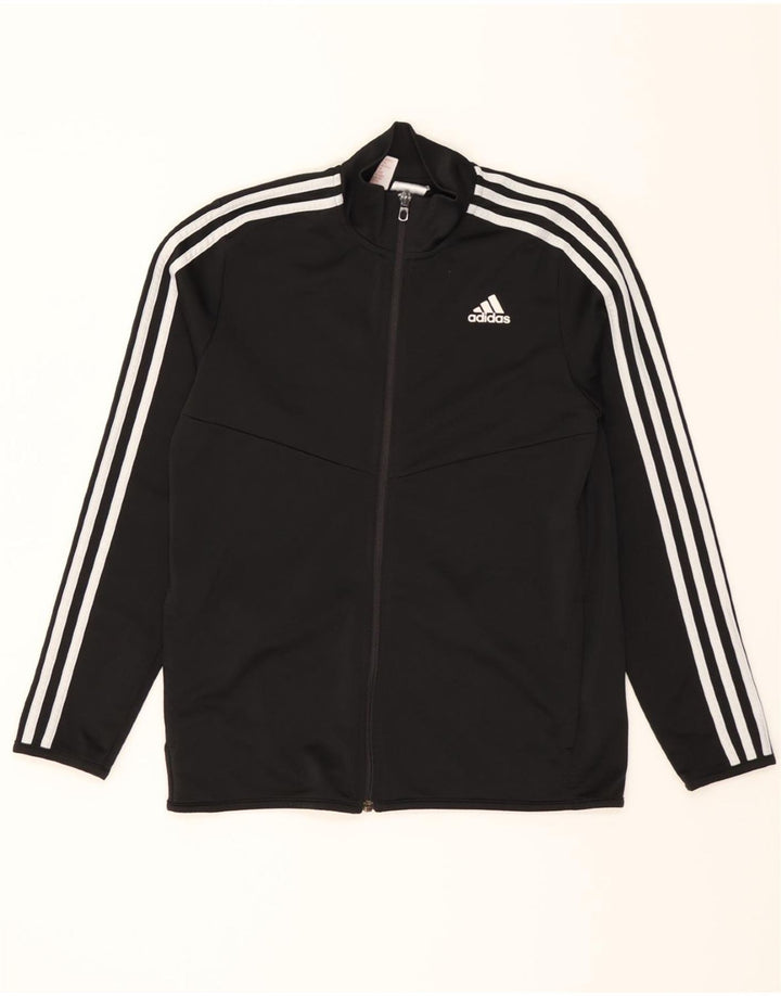 ADIDAS Boys Tracksuit Top Jacket 13-14 Years Black Polyester Vintage Adidas and Second-Hand Adidas from Messina Hembry 