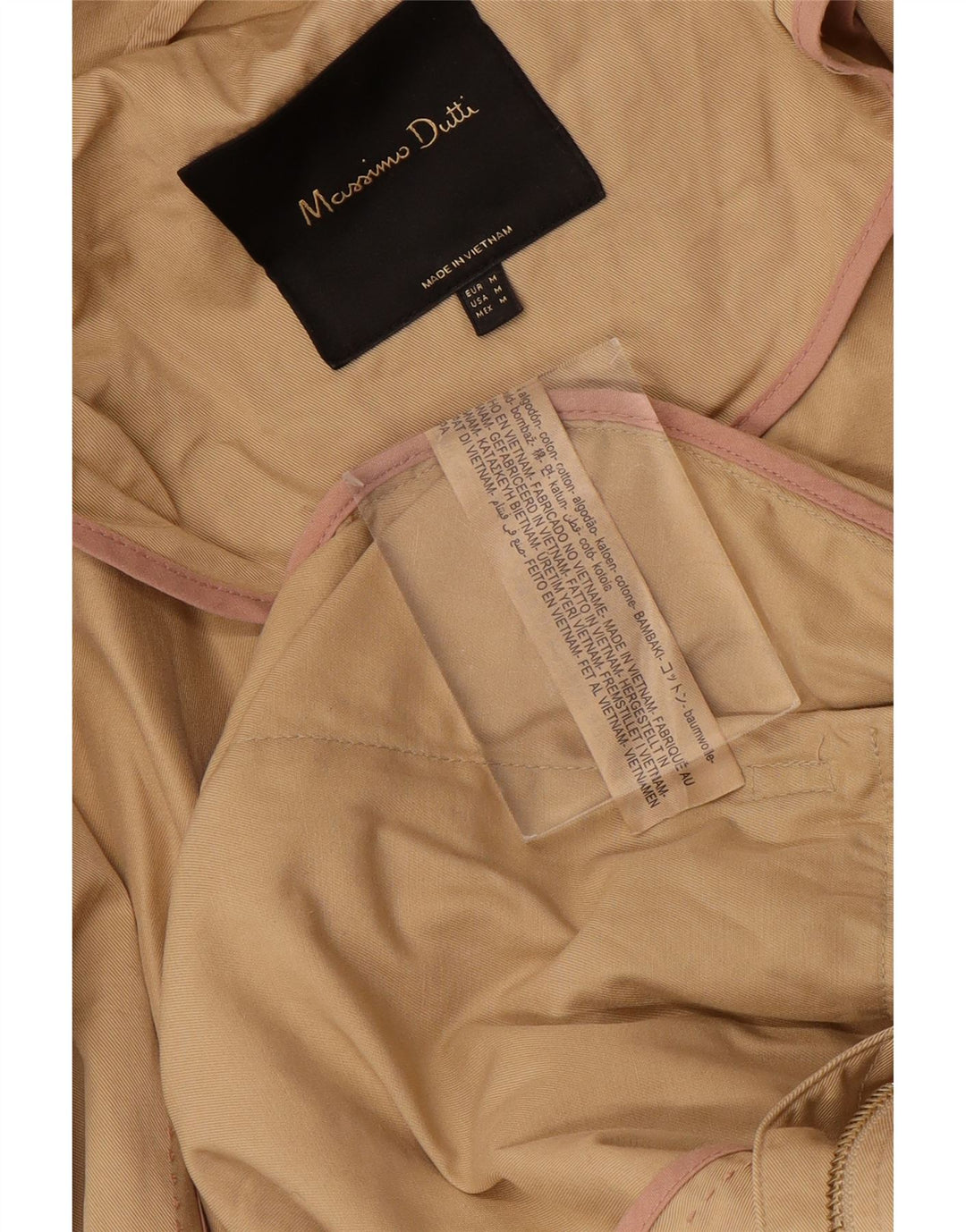 MASSIMO DUTTI Ženska parka jakna s kapuljačom UK 14 srednje bež pamuk