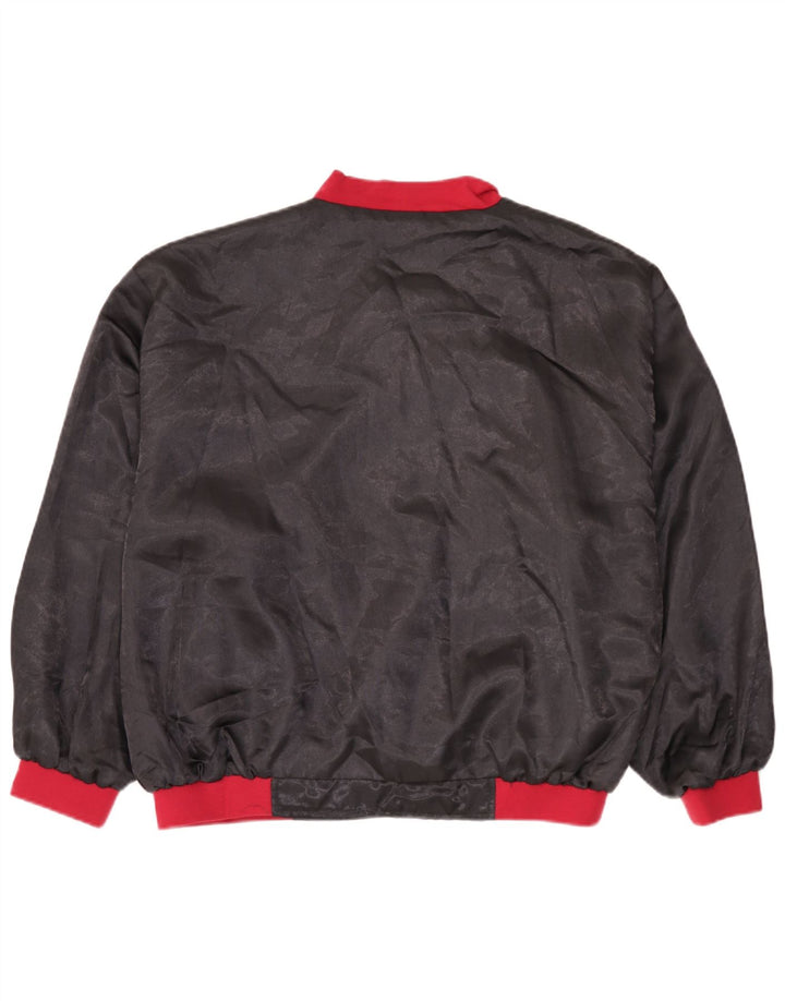 Vintage muška bomber jakna UK 38 Srednje crni poliamid u boji