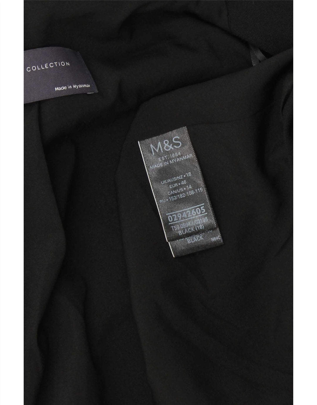 Marks & Spencer ženska jakna s otvorenim sakoom s 3/4 rukava UK 18 XL crna