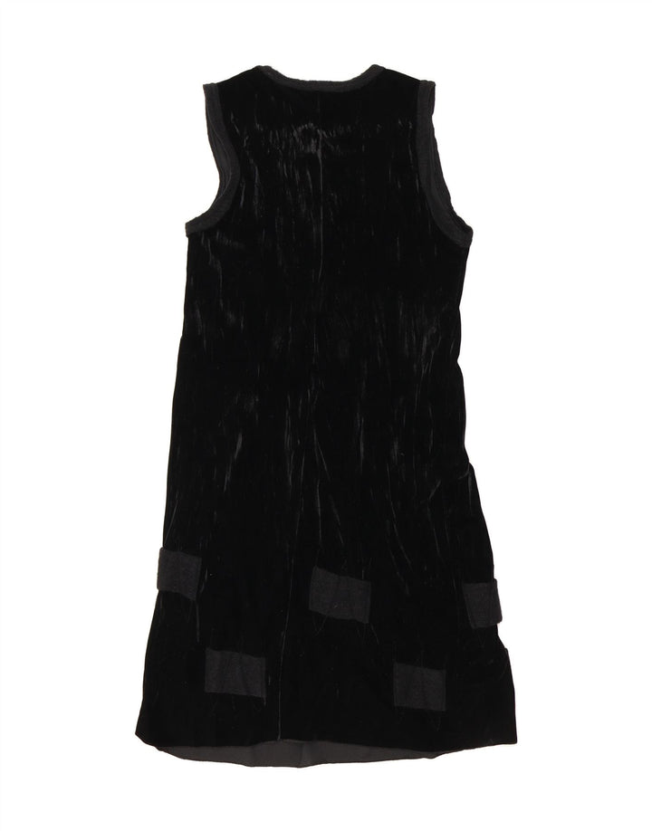 PERUZZI Womens Velvet Sleeveless Basic Dress IT 42 Medium Black Polyester Vintage Peruzzi and Second-Hand Peruzzi from Messina Hembry 