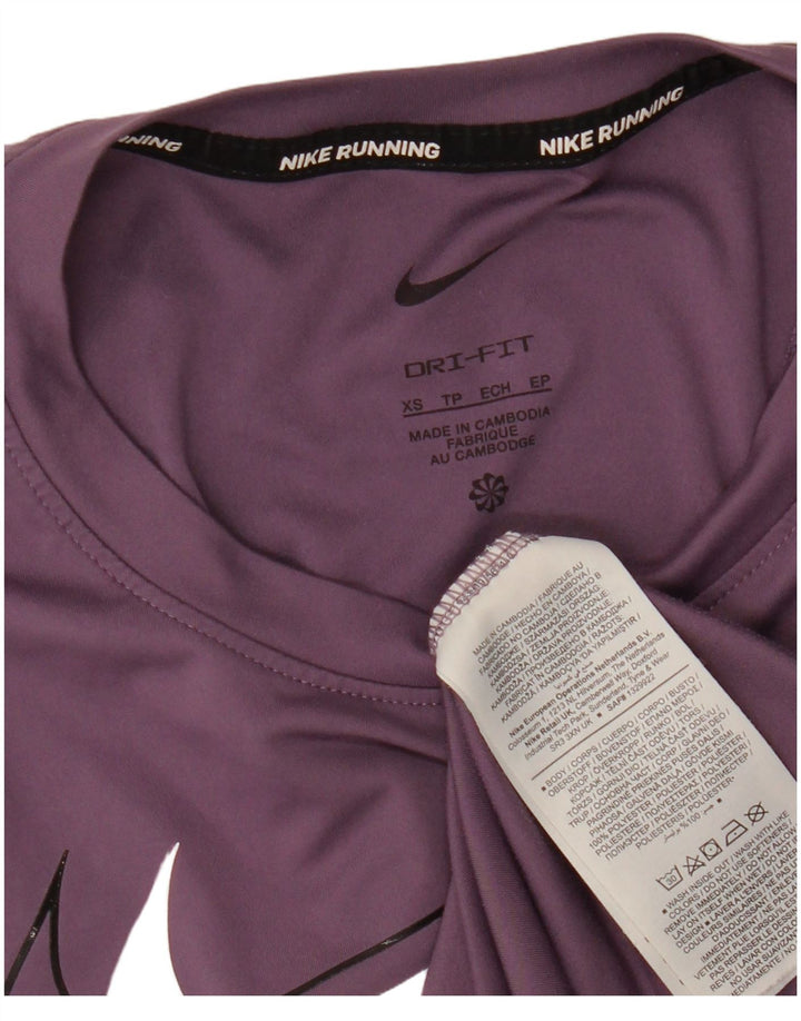 NIKE Ženski Dri Fit grafički prsluk UK 6 XS Ljubičasti poliester