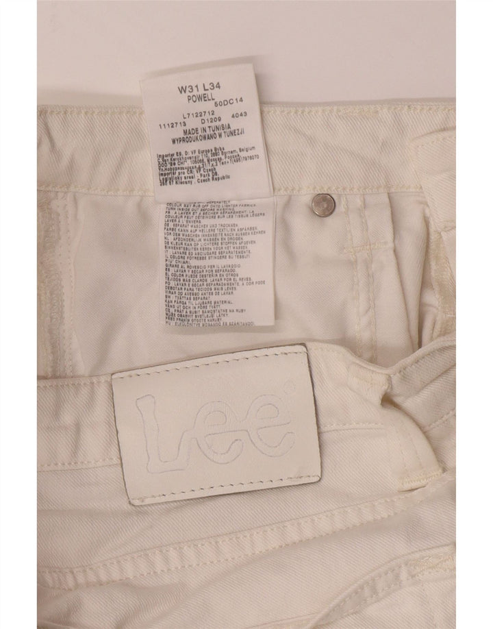 LEE Womens Powell Straight Jeans W31 L34 White Cotton Vintage Lee and Second-Hand Lee from Messina Hembry 