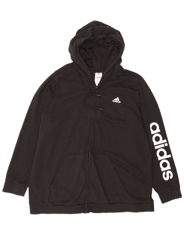 Adidas ženski džemper s kapuljačom s patentnim zatvaračem UK 32/34 4XL crni pamuk