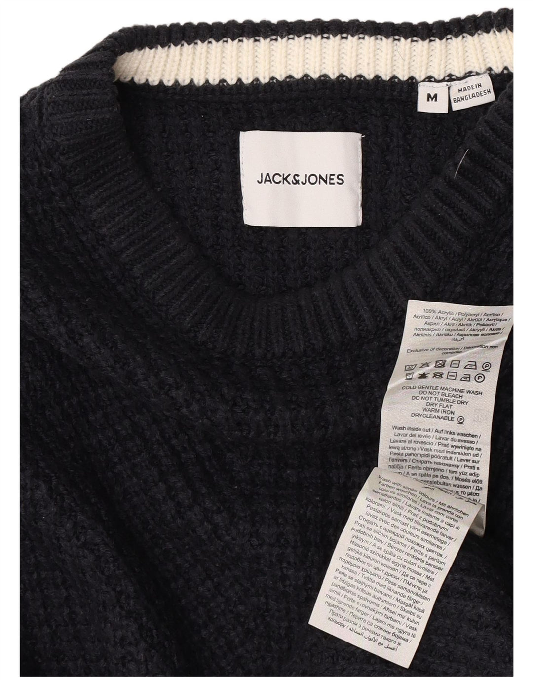 Jack & Jones muški džemper s okruglim izrezom srednje tamnoplave akrilne boje