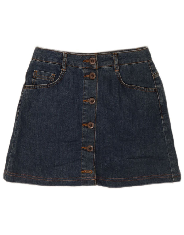 Topshop ženska mini traper suknja UK 10 mala W28 plavi pamuk