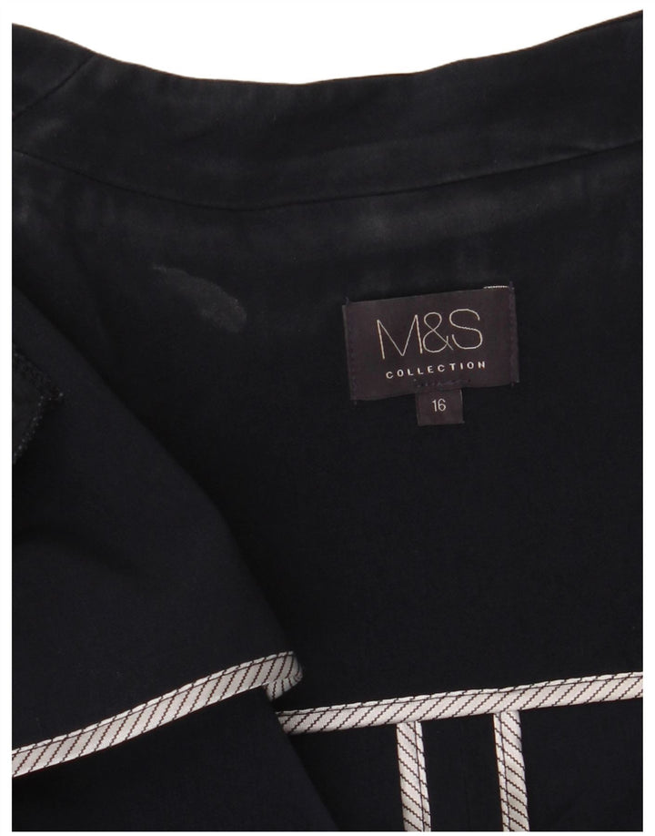 Marks & Spencer ženska jakna s otvorenim sakoom UK 16 veliki tamnoplavi poliester