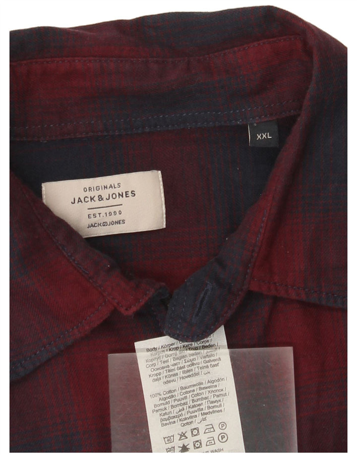 Jack & Jones muška košulja od flanela 2XL crveni karirani pamuk