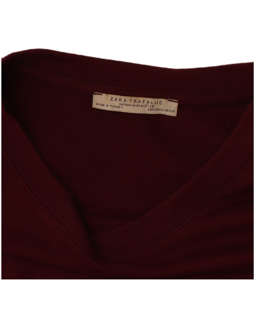 ZARA ženski gornji dio prevelike bluze UK 10 Small Burgundy Pamuk